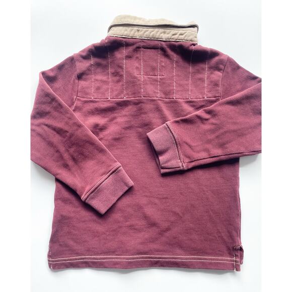 Toddler Boy's Janie & Jack Maroon Rugby Polo Shirt Elbow Patches Size 3T - Picture 5 of 5
